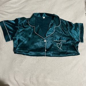 Teal Silk Pajama set